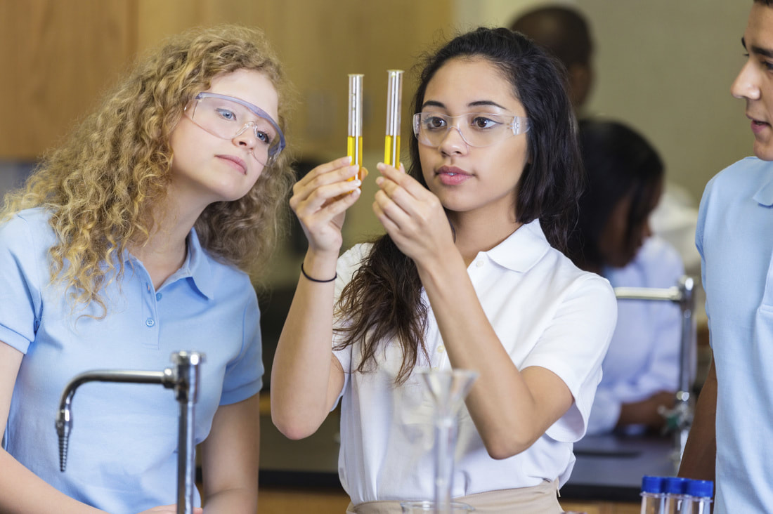 students and test tubes